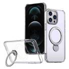 For iPhone 12 Pro Wing Series Gen2 MagSafe Metal Ring Holder Phone Case(Transparent) - 1