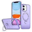 For iPhone 11 Wing Series Gen2 MagSafe Metal Ring Holder Phone Case(Light Purple) - 1