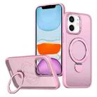 For iPhone 11 Wing Series Gen2 MagSafe Metal Ring Holder Phone Case(Pink) - 1