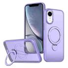 For iPhone XR Wing Series Gen2 MagSafe Metal Ring Holder Phone Case(Light Purple) - 1