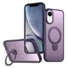 For iPhone XR Wing Series Gen2 MagSafe Metal Ring Holder Phone Case(Dark Purple) - 1