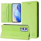 For OnePlus 9 RC01 Dual-Folded Magnetic Suction RFID Leather Phone Case(Grass Green) - 1