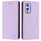 For OnePlus 9 RC01 Dual-Folded Magnetic Suction RFID Leather Phone Case(Light Purple) - 2