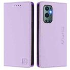 For OnePlus 9 Pro RC01 Dual-Folded Magnetic Suction RFID Leather Phone Case(Light Purple) - 2