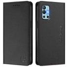 For OnePlus 9R / OnePlus 8T RC01 Dual-Folded Magnetic Suction RFID Leather Phone Case(Black) - 2