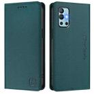 For OnePlus 9R / OnePlus 8T RC01 Dual-Folded Magnetic Suction RFID Leather Phone Case(Dark Green) - 2