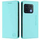 For OnePlus 10 Pro RC01 Dual-Folded Magnetic Suction RFID Leather Phone Case(Mint Green) - 2