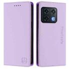 For OnePlus 10 Pro RC01 Dual-Folded Magnetic Suction RFID Leather Phone Case(Light Purple) - 2