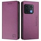 For OnePlus 10 Pro RC01 Dual-Folded Magnetic Suction RFID Leather Phone Case(Violet) - 2