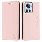 For OnePlus 10R / OnePlus Ace RC01 Dual-Folded Magnetic Suction RFID Leather Phone Case(Pink) - 2