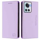 For OnePlus 10R / OnePlus Ace RC01 Dual-Folded Magnetic Suction RFID Leather Phone Case(Light Purple) - 2