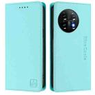 For OnePlus 11 RC01 Dual-Folded Magnetic Suction RFID Leather Phone Case(Mint Green) - 2