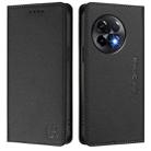 For OnePlus 11R RC01 Dual-Folded Magnetic Suction RFID Leather Phone Case(Black) - 2