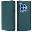 For OnePlus 12 Global RC01 Dual-Folded Magnetic Suction RFID Leather Phone Case(Dark Green) - 2