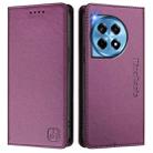 For OnePlus 12 Global RC01 Dual-Folded Magnetic Suction RFID Leather Phone Case(Violet) - 2