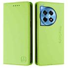 For OnePlus 12R RC01 Dual-Folded Magnetic Suction RFID Leather Phone Case(Grass Green) - 2