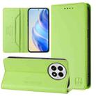 For OnePlus 13 RC01 Dual-Folded Magnetic Suction RFID Leather Phone Case(Grass Green) - 1