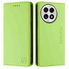 For OnePlus 13 RC01 Dual-Folded Magnetic Suction RFID Leather Phone Case(Grass Green) - 2