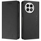 For OnePlus 13 RC01 Dual-Folded Magnetic Suction RFID Leather Phone Case(Black) - 2