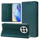 For OnePlus 13 RC01 Dual-Folded Magnetic Suction RFID Leather Phone Case(Dark Green) - 1