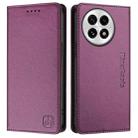 For OnePlus 13 RC01 Dual-Folded Magnetic Suction RFID Leather Phone Case(Violet) - 2