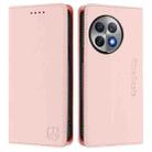 For OnePlus Ace 2 Pro RC01 Dual-Folded Magnetic Suction RFID Leather Phone Case(Pink) - 2