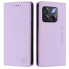 For OnePlus Ace Pro / OnePlus 10T Global RC01 Dual-Folded Magnetic Suction RFID Leather Phone Case(Light Purple) - 2