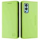 For OnePlus Nord 2 5G RC01 Dual-Folded Magnetic Suction RFID Leather Phone Case(Grass Green) - 2