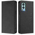 For OnePlus Nord 2 5G RC01 Dual-Folded Magnetic Suction RFID Leather Phone Case(Black) - 2