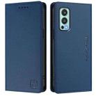 For OnePlus Nord 2 5G RC01 Dual-Folded Magnetic Suction RFID Leather Phone Case(Dark Blue) - 2