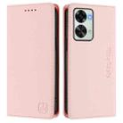 For OnePlus Nord 2T RC01 Dual-Folded Magnetic Suction RFID Leather Phone Case(Pink) - 2