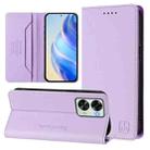 For OnePlus Nord 2T RC01 Dual-Folded Magnetic Suction RFID Leather Phone Case(Light Purple) - 1