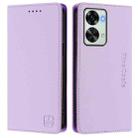 For OnePlus Nord 2T RC01 Dual-Folded Magnetic Suction RFID Leather Phone Case(Light Purple) - 2