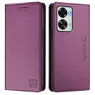 For OnePlus Nord 2T RC01 Dual-Folded Magnetic Suction RFID Leather Phone Case(Violet) - 2