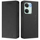 For OnePlus Nord 3 / OnePlus Ace 2V RC01 Dual-Folded Magnetic Suction RFID Leather Phone Case(Black) - 2