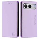 For OnePlus Nord 4 RC01 Dual-Folded Magnetic Suction RFID Leather Phone Case(Light Purple) - 2