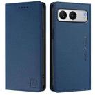 For OnePlus Nord 4 RC01 Dual-Folded Magnetic Suction RFID Leather Phone Case(Dark Blue) - 2