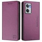 For OnePlus Nord CE 2 5G RC01 Dual-Folded Magnetic Suction RFID Leather Phone Case(Violet) - 2