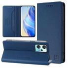 For OnePlus Nord CE 2 Lite 5G / Nord 2 Lite RC01 Dual-Folded Magnetic Suction RFID Leather Phone Case(Dark Blue) - 1