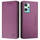 For OnePlus Nord CE 2 Lite 5G / Nord 2 Lite RC01 Dual-Folded Magnetic Suction RFID Leather Phone Case(Violet) - 2