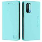 For OnePlus Nord CE 5G RC01 Dual-Folded Magnetic Suction RFID Leather Phone Case(Mint Green) - 2