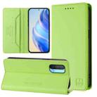 For OnePlus Nord CE 5G RC01 Dual-Folded Magnetic Suction RFID Leather Phone Case(Grass Green) - 1