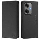 For OnePlus Nord CE3 RC01 Dual-Folded Magnetic Suction RFID Leather Phone Case(Black) - 2