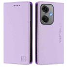 For OnePlus Nord CE3 RC01 Dual-Folded Magnetic Suction RFID Leather Phone Case(Light Purple) - 2