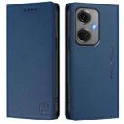 For OnePlus Nord CE3 RC01 Dual-Folded Magnetic Suction RFID Leather Phone Case(Dark Blue) - 2