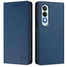 For OnePlus Nord CE4 RC01 Dual-Folded Magnetic Suction RFID Leather Phone Case(Dark Blue) - 2