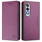 For OnePlus Nord CE4 RC01 Dual-Folded Magnetic Suction RFID Leather Phone Case(Violet) - 2