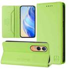 For OnePlus Nord CE4 Lite RC01 Dual-Folded Magnetic Suction RFID Leather Phone Case(Grass Green) - 1