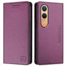 For OnePlus Nord CE4 Lite RC01 Dual-Folded Magnetic Suction RFID Leather Phone Case(Violet) - 2