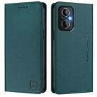 For OnePlus Nord N20 5G RC01 Dual-Folded Magnetic Suction RFID Leather Phone Case(Dark Green) - 2